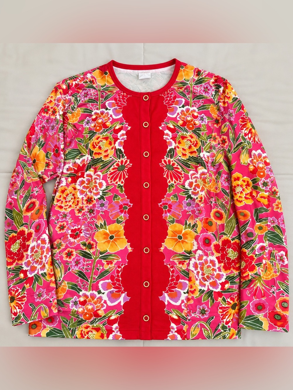 Isaac Mizrahi Floral Cardigan Sweater-Size M